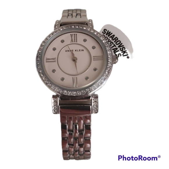 ANNA KLEIN Silver Swarovski Crystal Watch - Picture 2 of 3